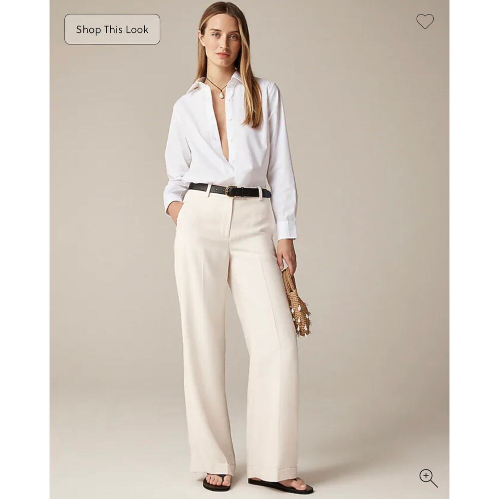 J. Crew Jules classic-fit shirt in cotton poplin White NWT size 12 - Picture 2 of 7